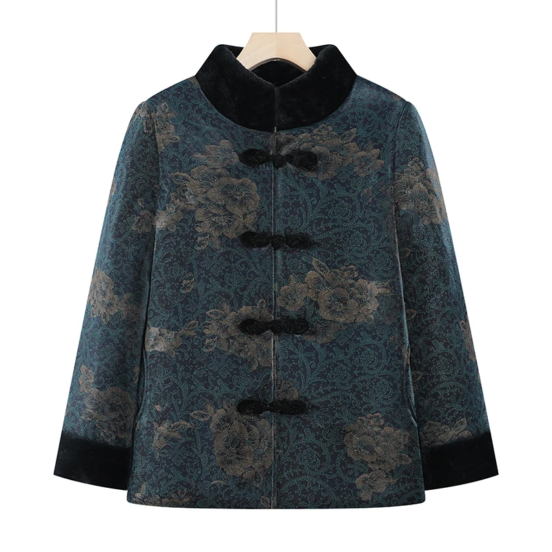 中老年女装妈妈冬装棉衣60-80岁老太太加绒加厚保暖奶奶棉服外套