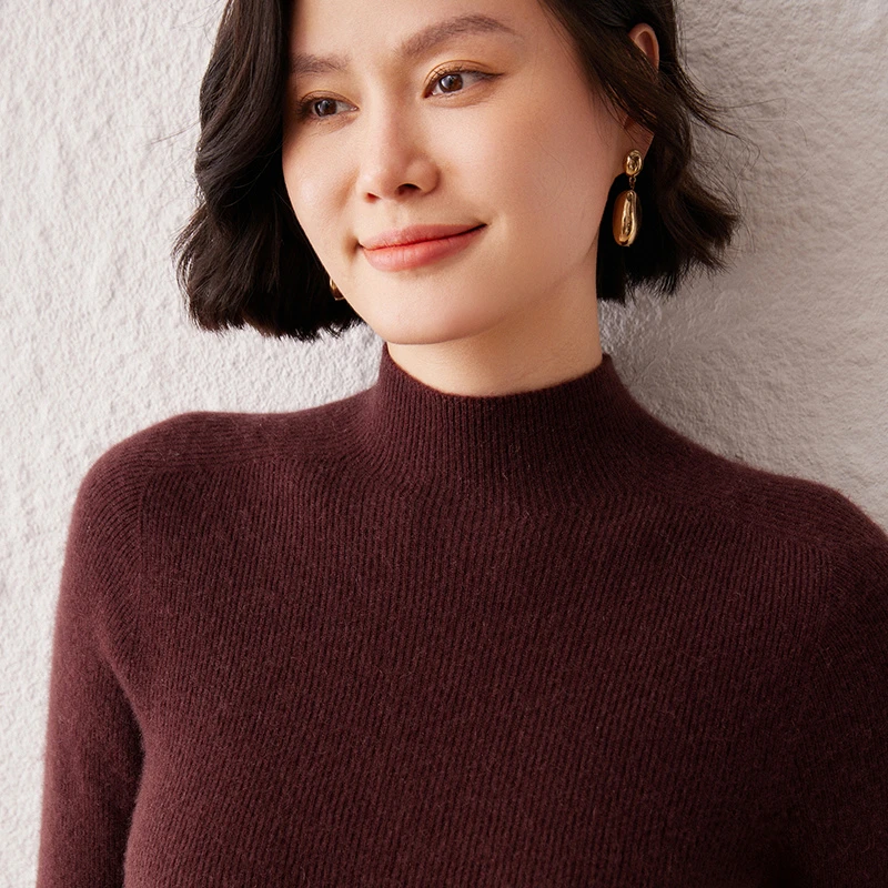 【自留款】一线成衣无缝全羊绒高领羊绒衫