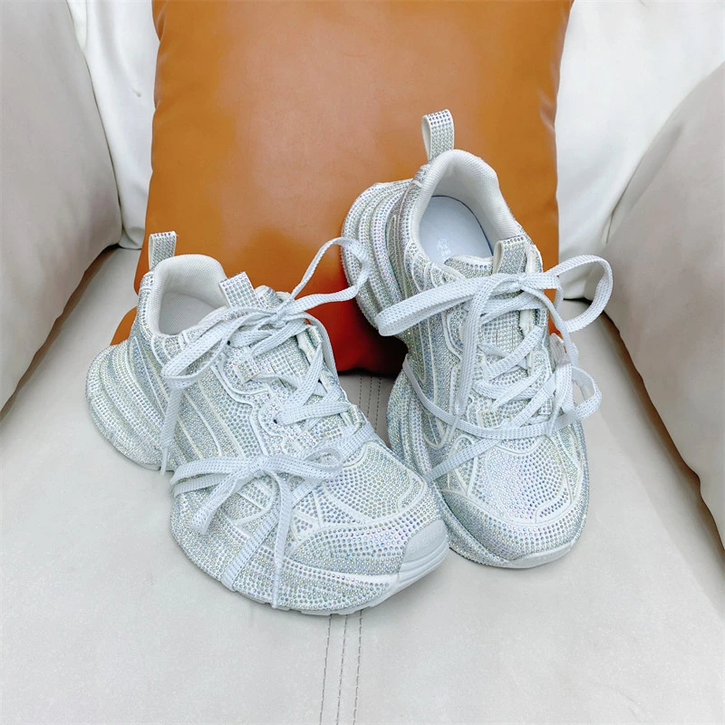 【私人高定】时尚彩色亮钻气质厚底系带休闲老爹鞋A1523