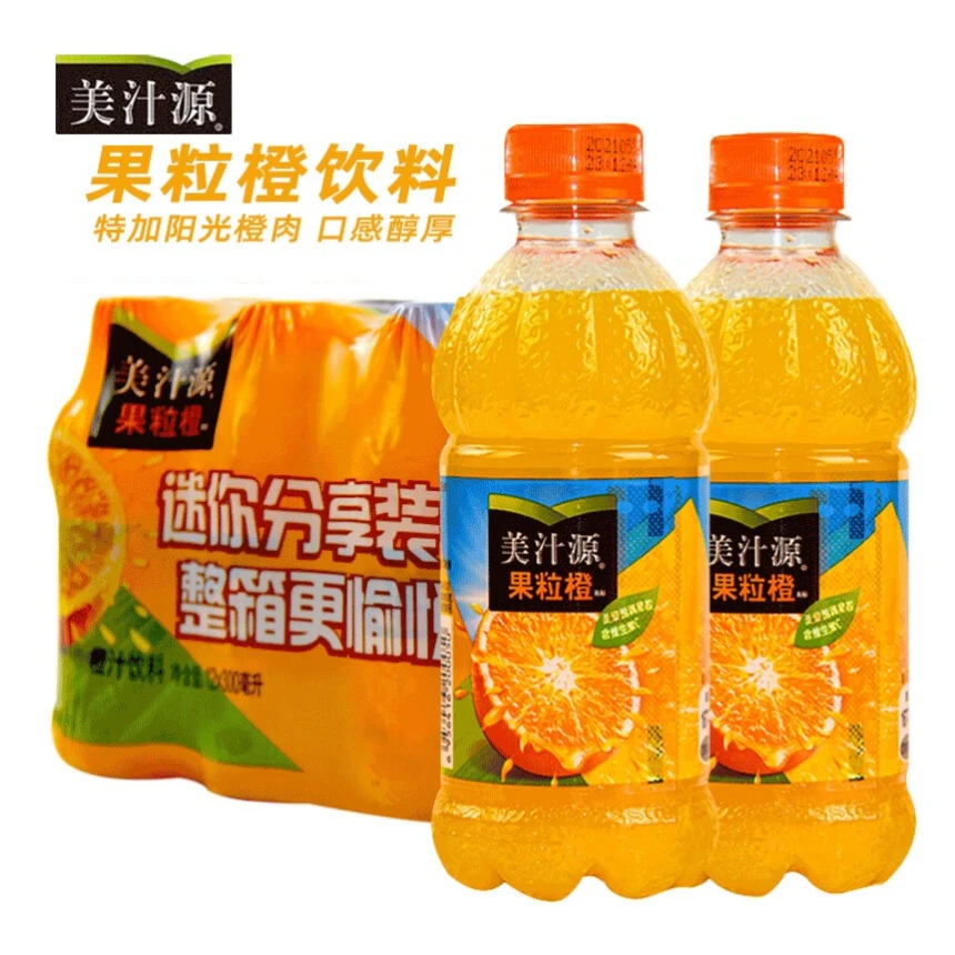 可口可乐美汁源果粒橙300ml*6/12瓶整箱携便装粒粒果香口感柔和