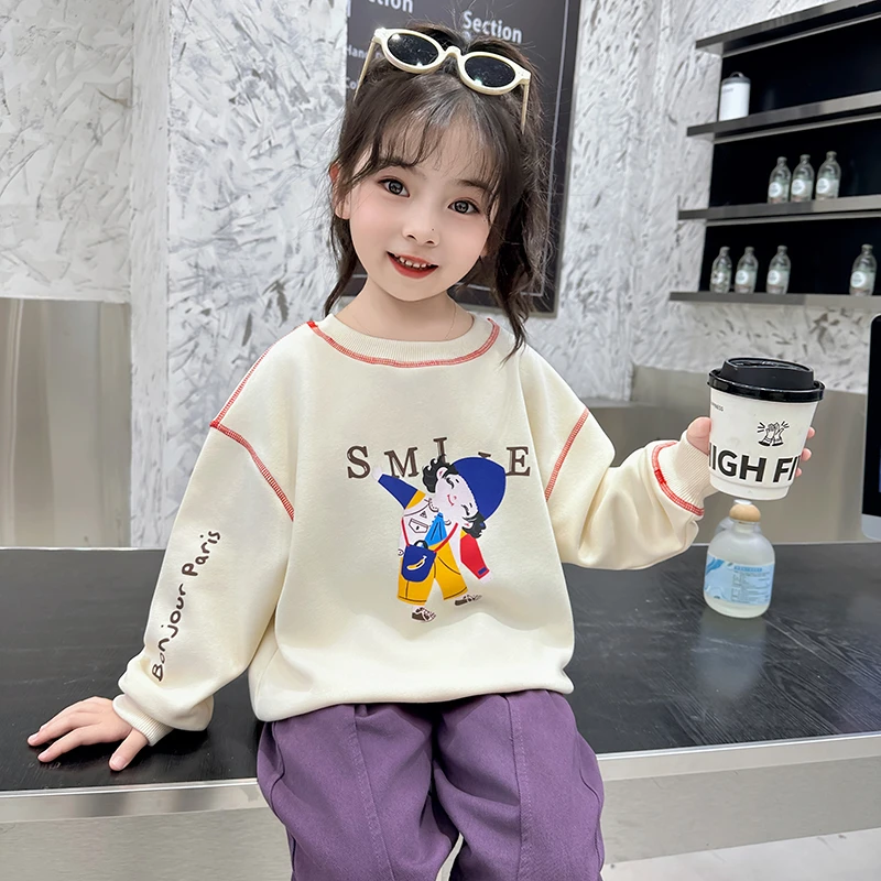 女童长袖卫衣秋季2024新款洋气秋装大童装宽松韩版上衣小女孩衣服