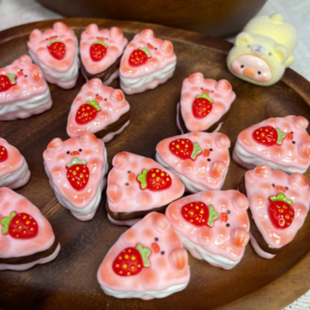 【兰初定制】猪猪三角蛋糕 树脂食玩配件