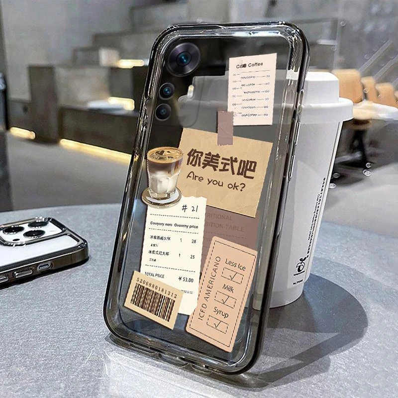 小米红米K50至尊版手机壳网红潮牌网红透明透明黑简约咖啡全包防