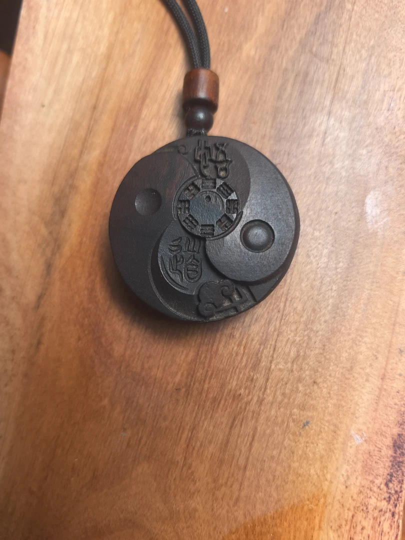 天然枣木道家用品（悟）（道）平安扣4×4公分。