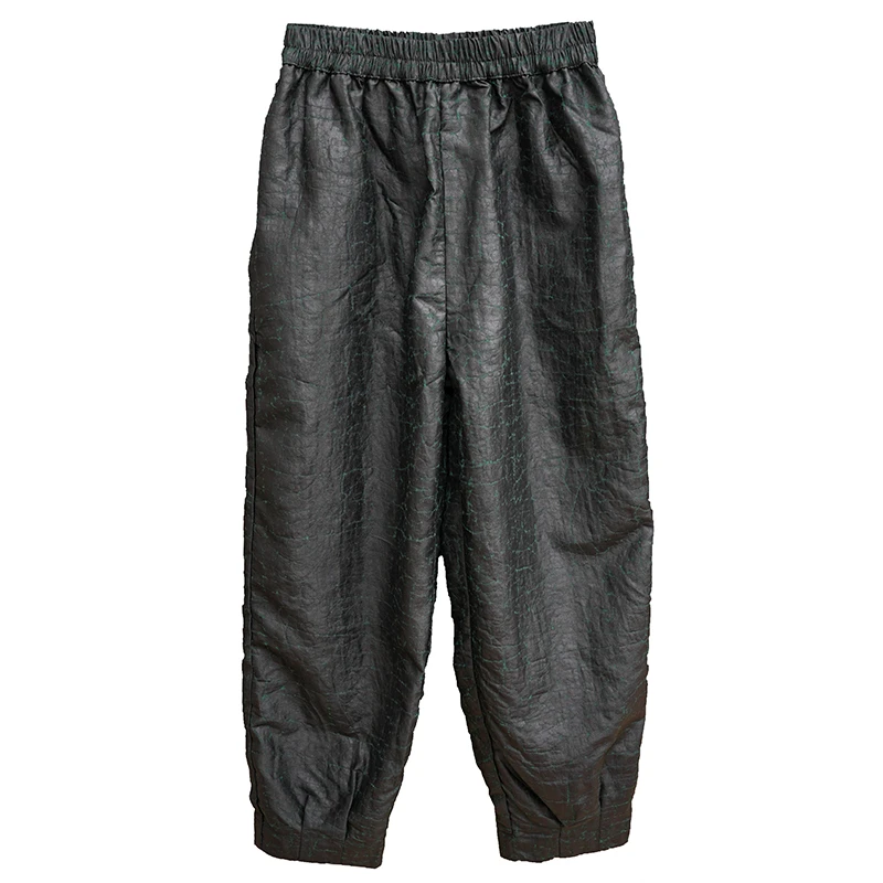 哈伦裤【透彩绿龟】香云纱老料龟纹裤子小脚裤桑蚕丝宽松中式户外