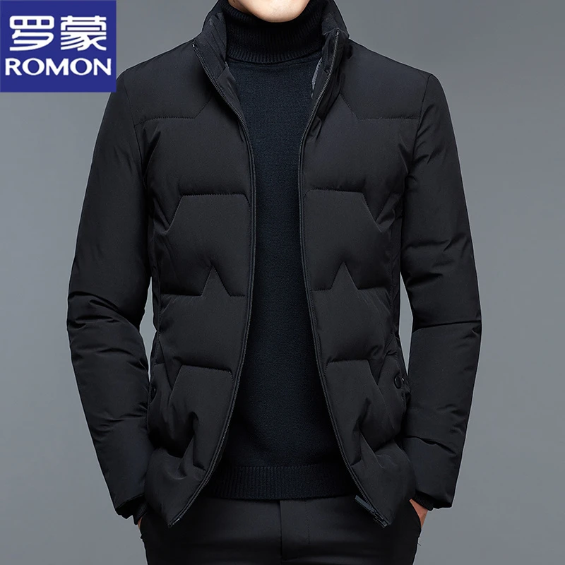 罗蒙男士棉衣秋冬季新款棉服商务休闲加厚保暖棉袄中年冬装外套男