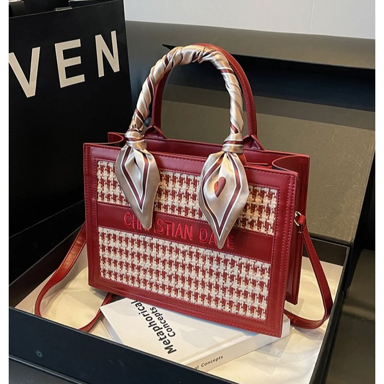 秋季时尚新款手提包韩版百搭单肩斜挎包3075红色