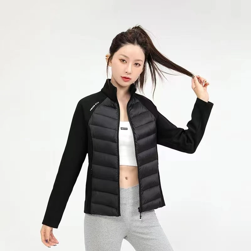 女款瑜伽针织袖羽绒服
