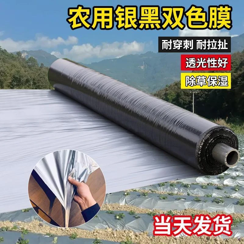 银黑双色地膜全新料加厚防虫反光地膜覆盖除草膜保温农用地膜薄膜