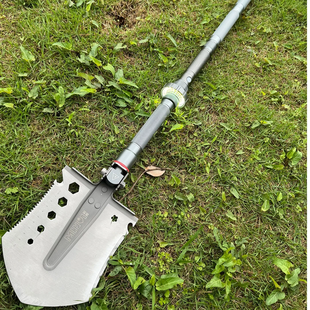 《MIHUI专属》G07手灯款多功能户外工兵铲手电筒露营便携照明灯大铲