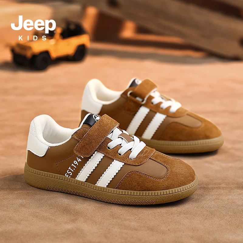 JEEP/吉普男童鞋复古儿童运动鞋软底软面阿甘鞋女童百搭休闲板鞋