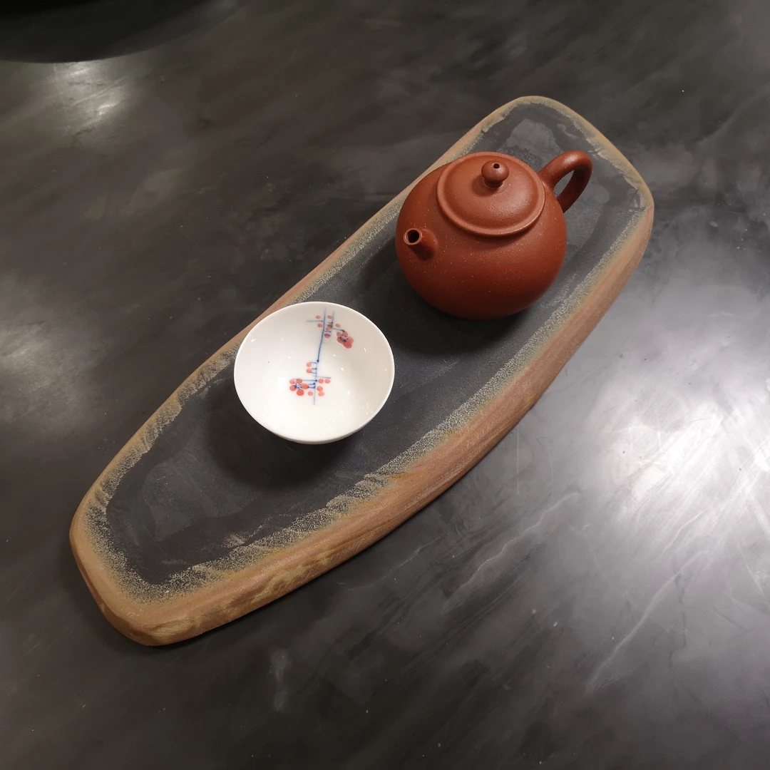 非遗歙砚干泡台原石天然整块砚石红皮彩带石底托一图一物