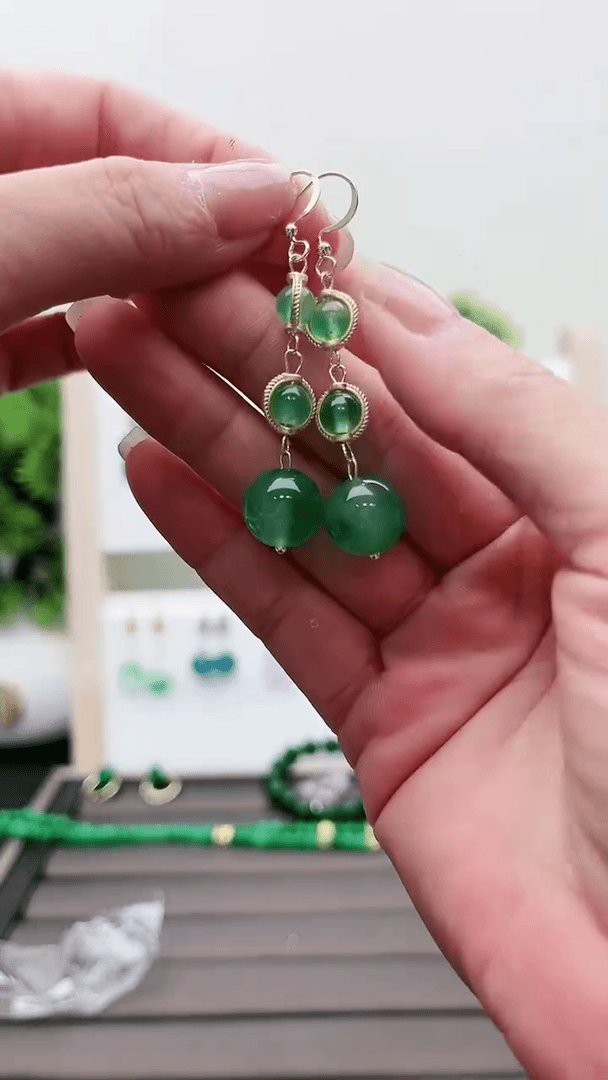 【闪购商品】翡翠耳饰14K金镶嵌302000