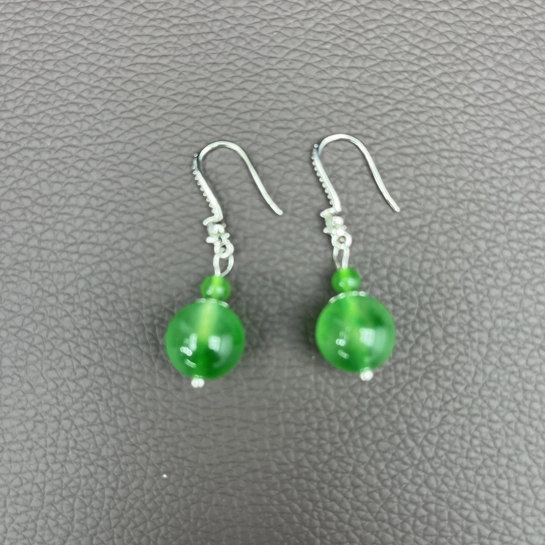 112简约国风手工飘花圆珠耳饰