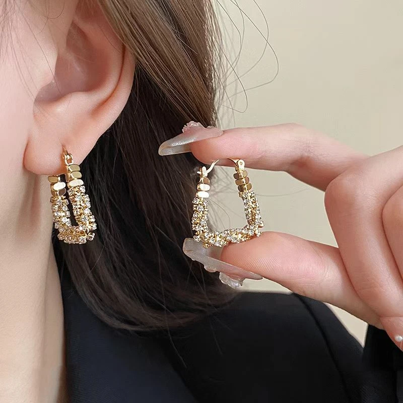 铜合金耳饰 【波光粼粼】轻奢气质U型耳扣时尚百搭精致-667