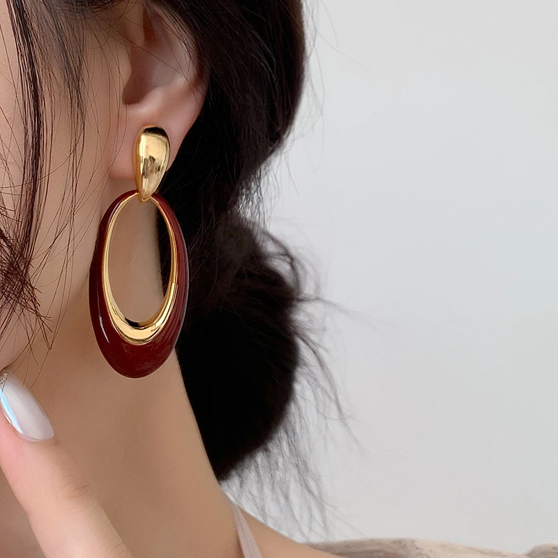 铜合金耳饰 【酒不醉人人自醉耳环女】轻奢耳钉耳饰