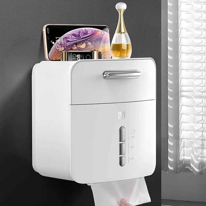 卫生间厕纸盒洗手间厕所纸巾盒壁挂式免打孔防水抽纸卫生纸置物架