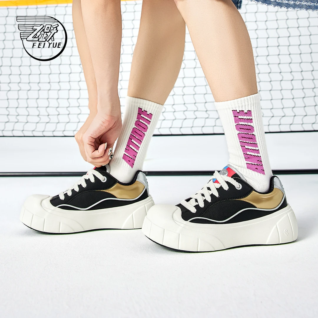 feiyue/飞跃休闲鞋女2024春夏新款厚底增高大头鞋百搭街拍板鞋176