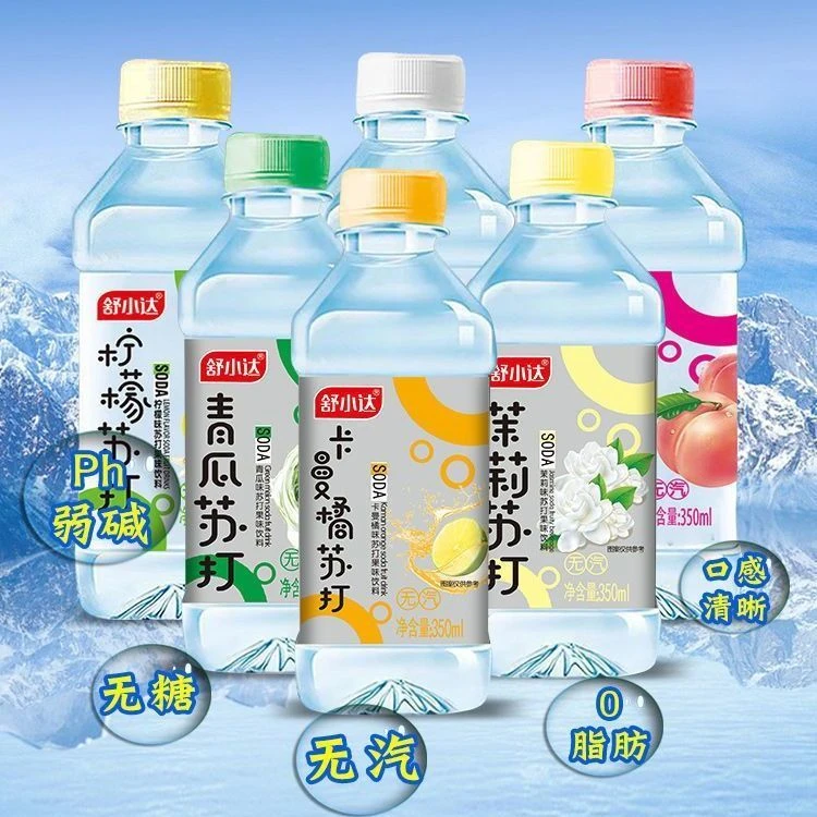 舒小达苏打水碱性苏打水无气0糖弱碱柠檬味饮料饮用水活动350ml瓶