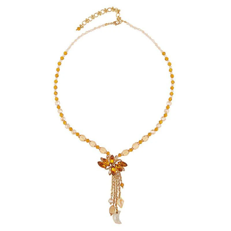 铜合金仿水晶项链 马眼玻璃项链气质时尚