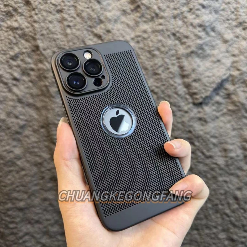 超薄露标散热手机壳iPhone14Promax简约13带镜头膜12mini防摔11硬