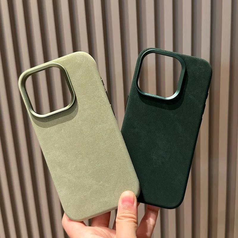 绒感磁吸适用苹果16ProMax手机壳15纤维皮革iPhone14/13/12防摔