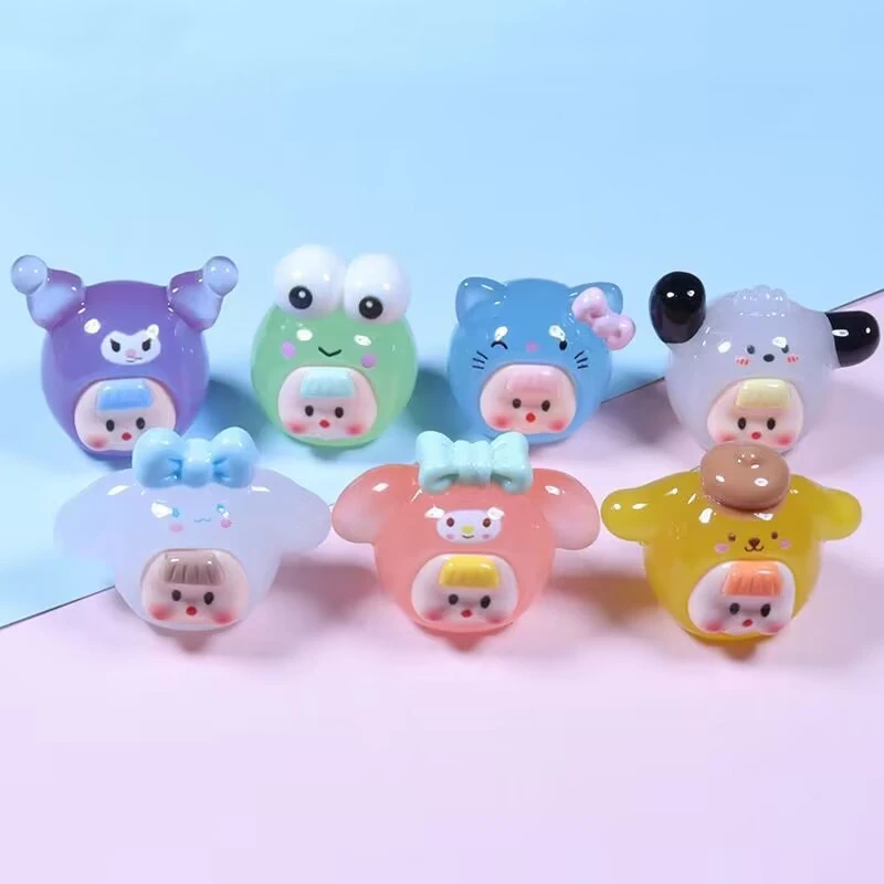 【对对碰+许愿】大号夜光加高透混装三丽鸥多没树脂饰品配件DIY