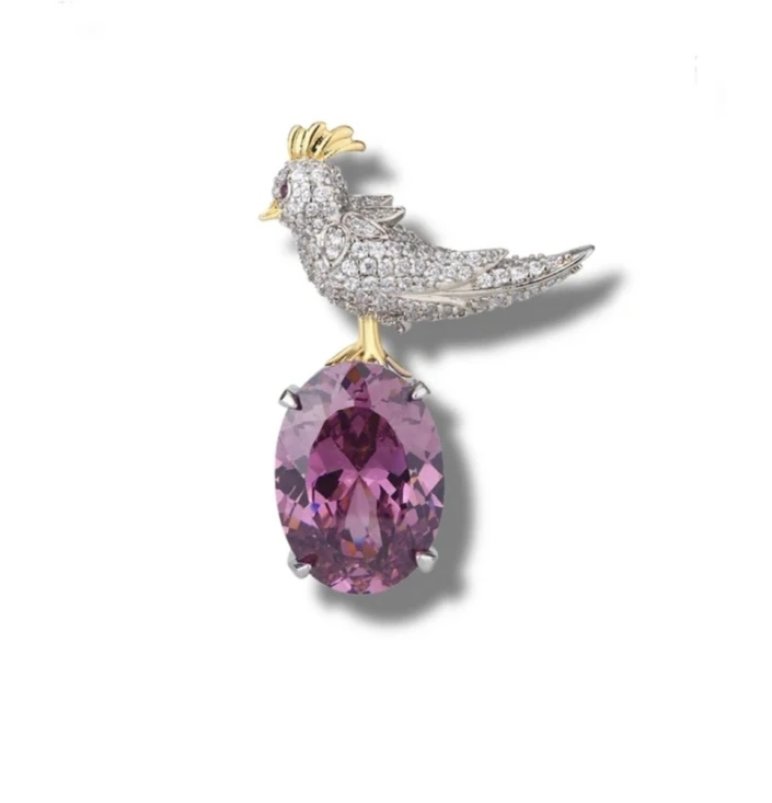 铜合金琉璃胸针 小鸟高档气质百搭胸花配饰外货高品轻奢胸针XZ-19