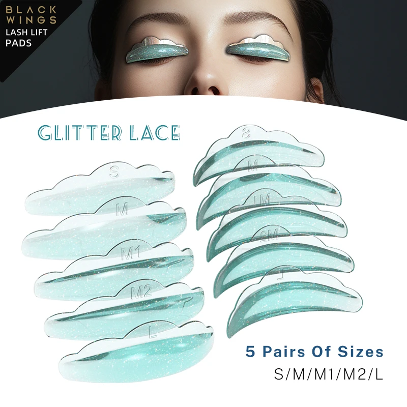 黑之羽高品质角蛋白翘睫术垫片烫睫毛硅胶模具睫毛5对