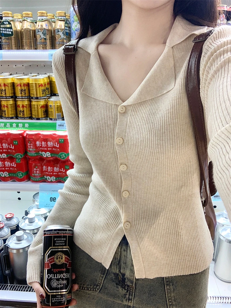 慵懒风毛衣女秋冬季针织开衫外套2025早春新款内搭打底衫长袖上衣