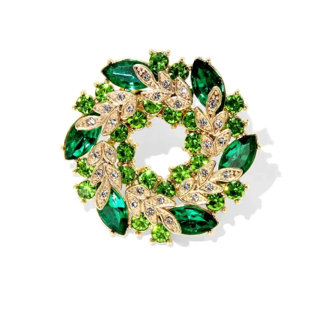 蝶恋花轻奢绿色紫荆花胸针胸花蝴蝶 41053