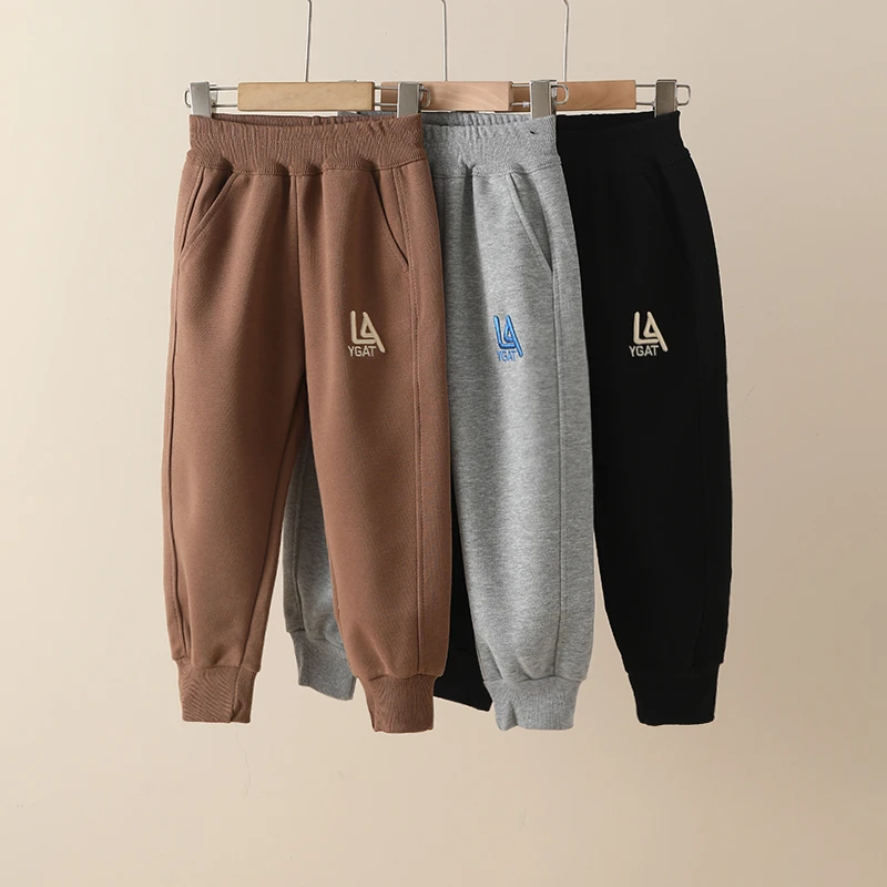 春秋季儿童重工刺绣字母中大童休闲运动卫裤    3211