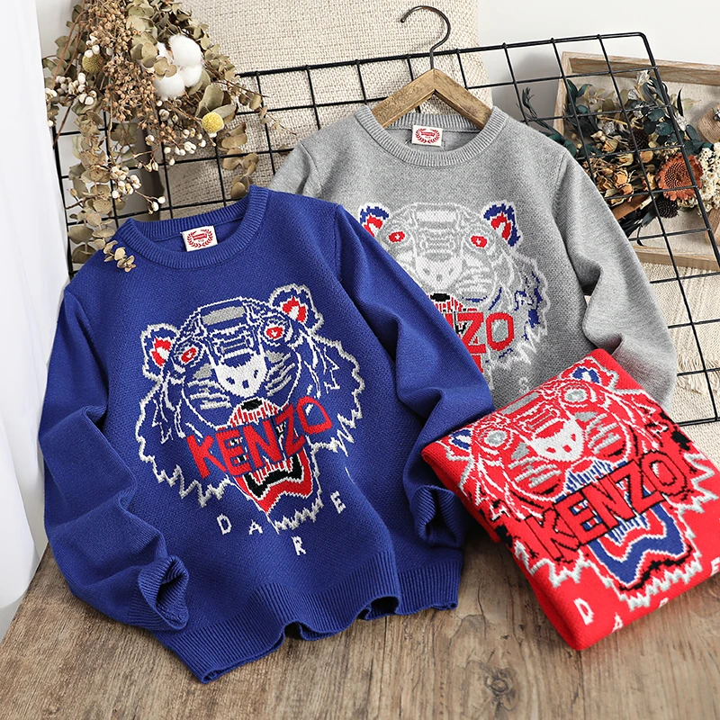 秋冬季儿童针织老虎中大童圆领毛线衣   182