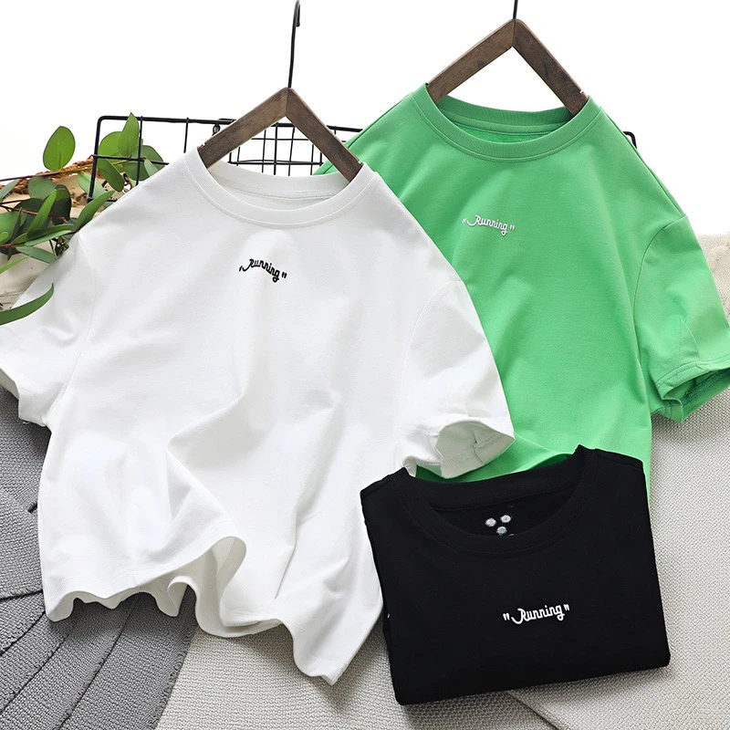 儿童夏季发泡印花字母纯棉中大童短袖T恤   2329