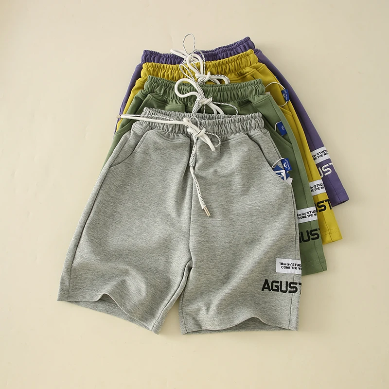 夏季儿童刺绣字母系绳中大童休闲短裤    2192