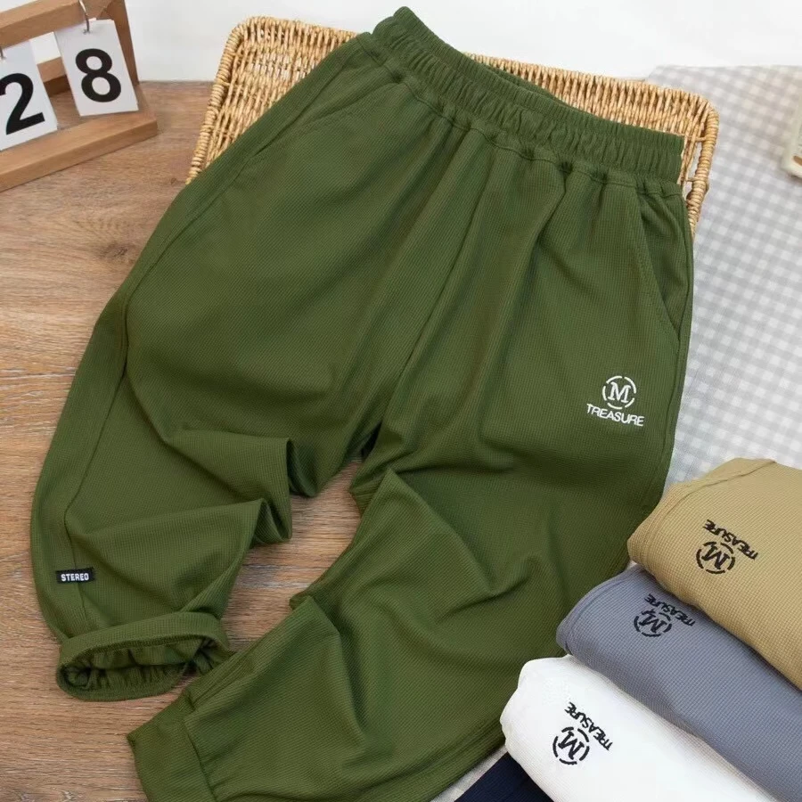 儿童夏季刺绣字母中大童运动速干长裤    28818