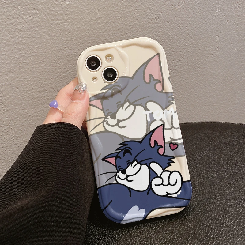 猫和老鼠曲边纹苹果15全包手机壳（华为oppo小米vivo）mate60软硅胶