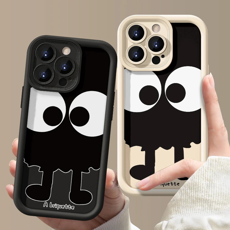 小煤球苹果15防摔全包手机壳oppo小米vivo华为mate50软硅胶