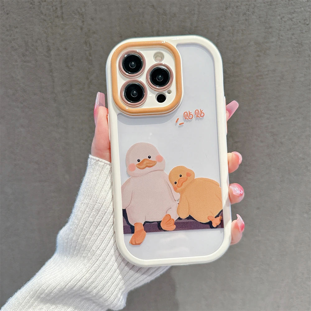 贴贴鸭奶油壳苹果15华为mate60/oppo小米vivo荣耀iPhone13/14卡通