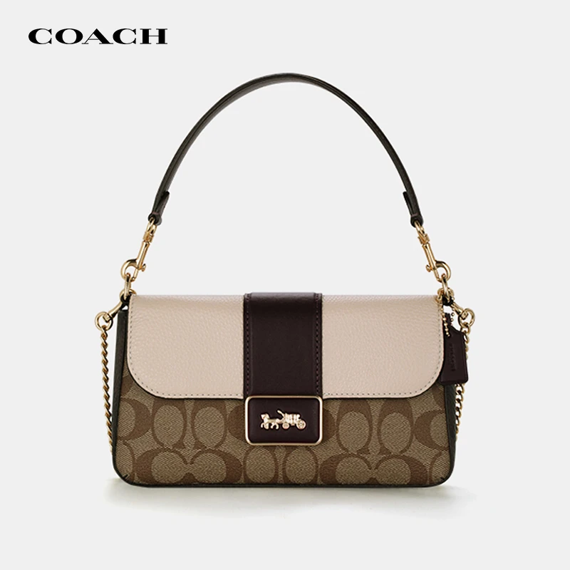 COACH/蔻驰GRACE吴谨言同款拼色单肩斜挎包腋下手提包【品牌直供】