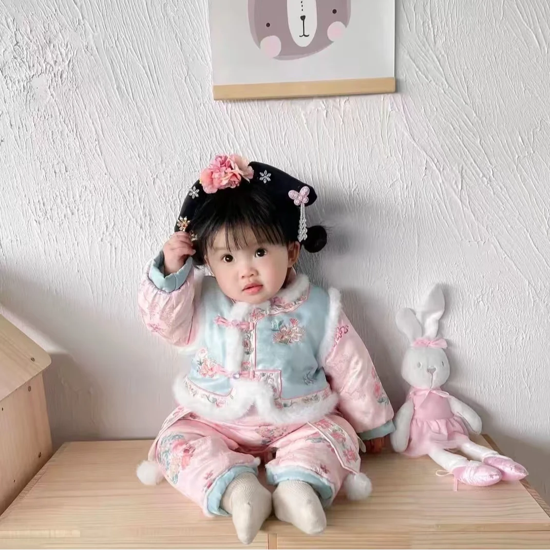 （加棉加绒）新款冬季可爱格格服洋气棉服中国风女宝女童