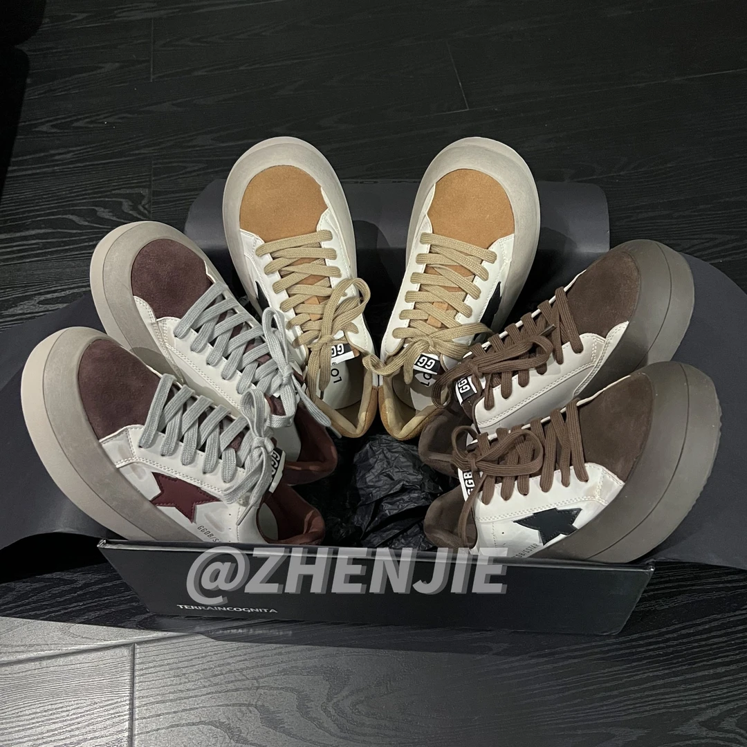 「年终清仓」小众厚底擦色星星鞋女秋款百搭舒适增高休闲板鞋潮1287