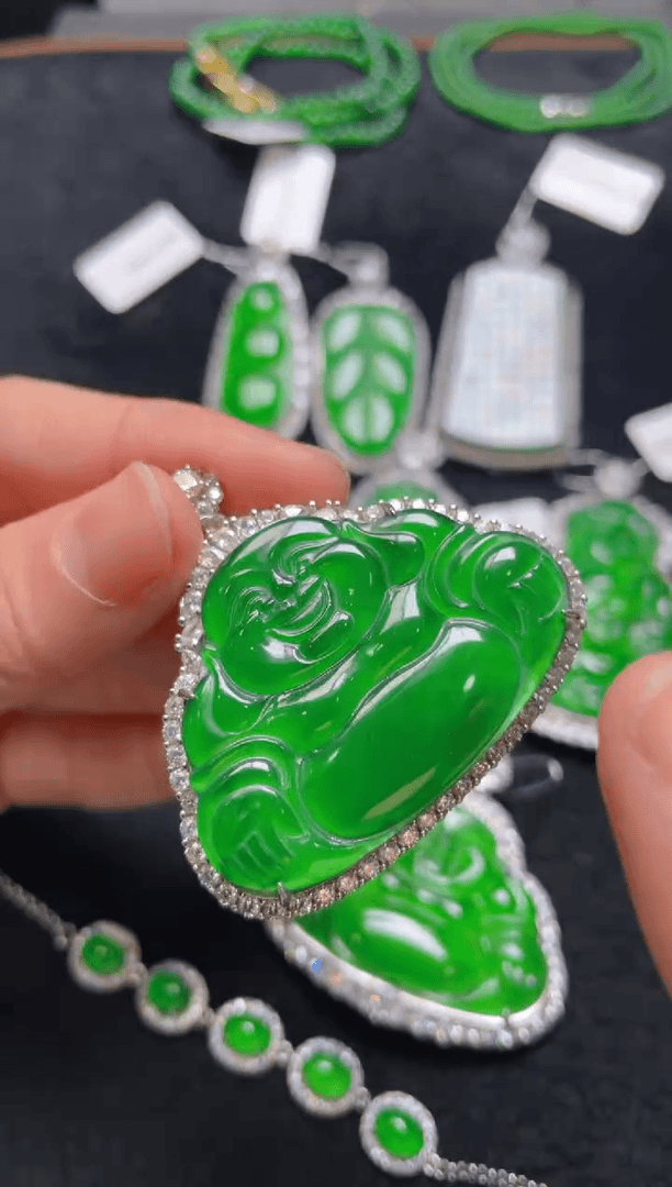 【闪购商品】翡翠吊坠银S925镶嵌佛公