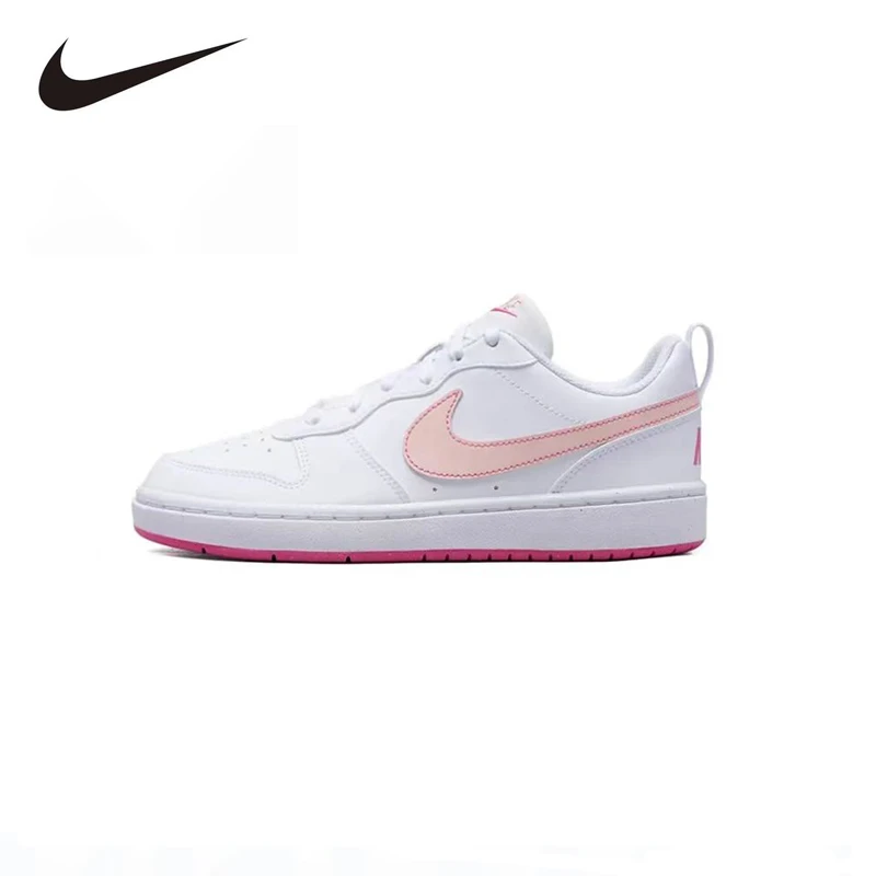 NIKE/耐克Nike Court 防滑耐磨 低帮亲子板鞋 GS 白粉DV5456-111
