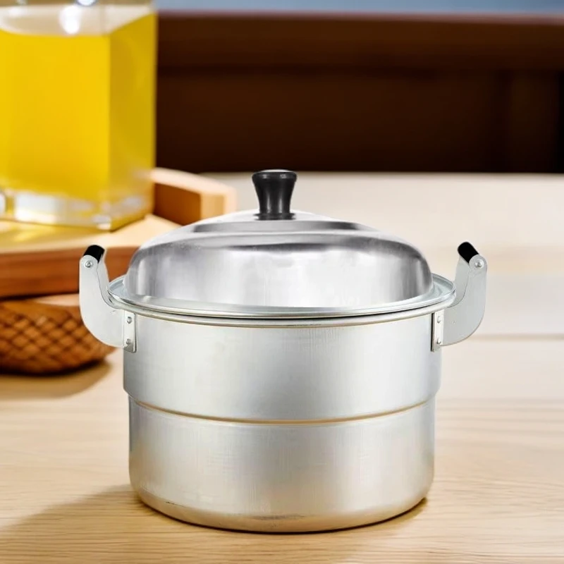 老式加厚铝蒸锅家用双层蒸锅汤锅烧水大容量商用燃气煤气