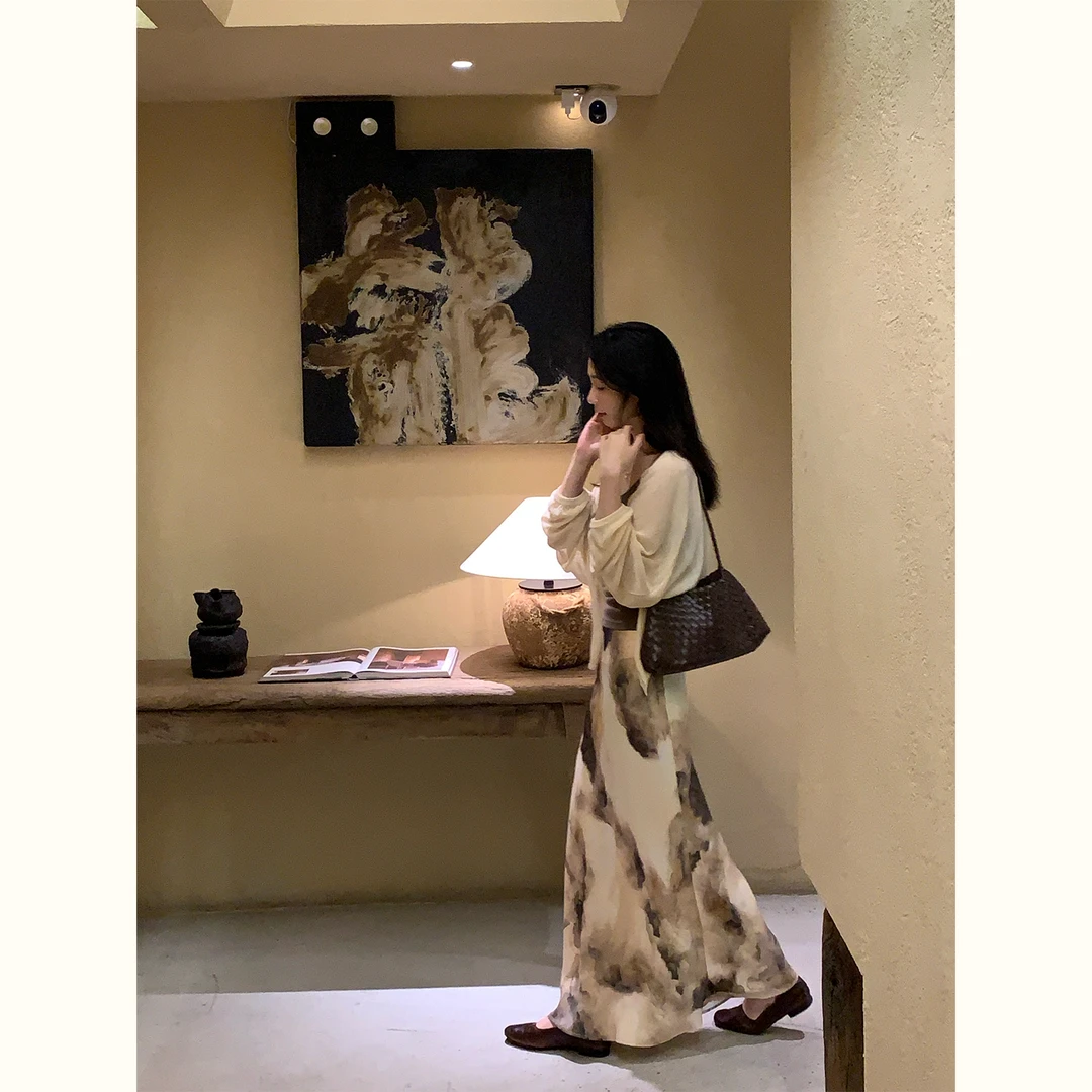 闭店青青甜味乔巴《暮光琥珀》新中式国风长裙半身裙碎花