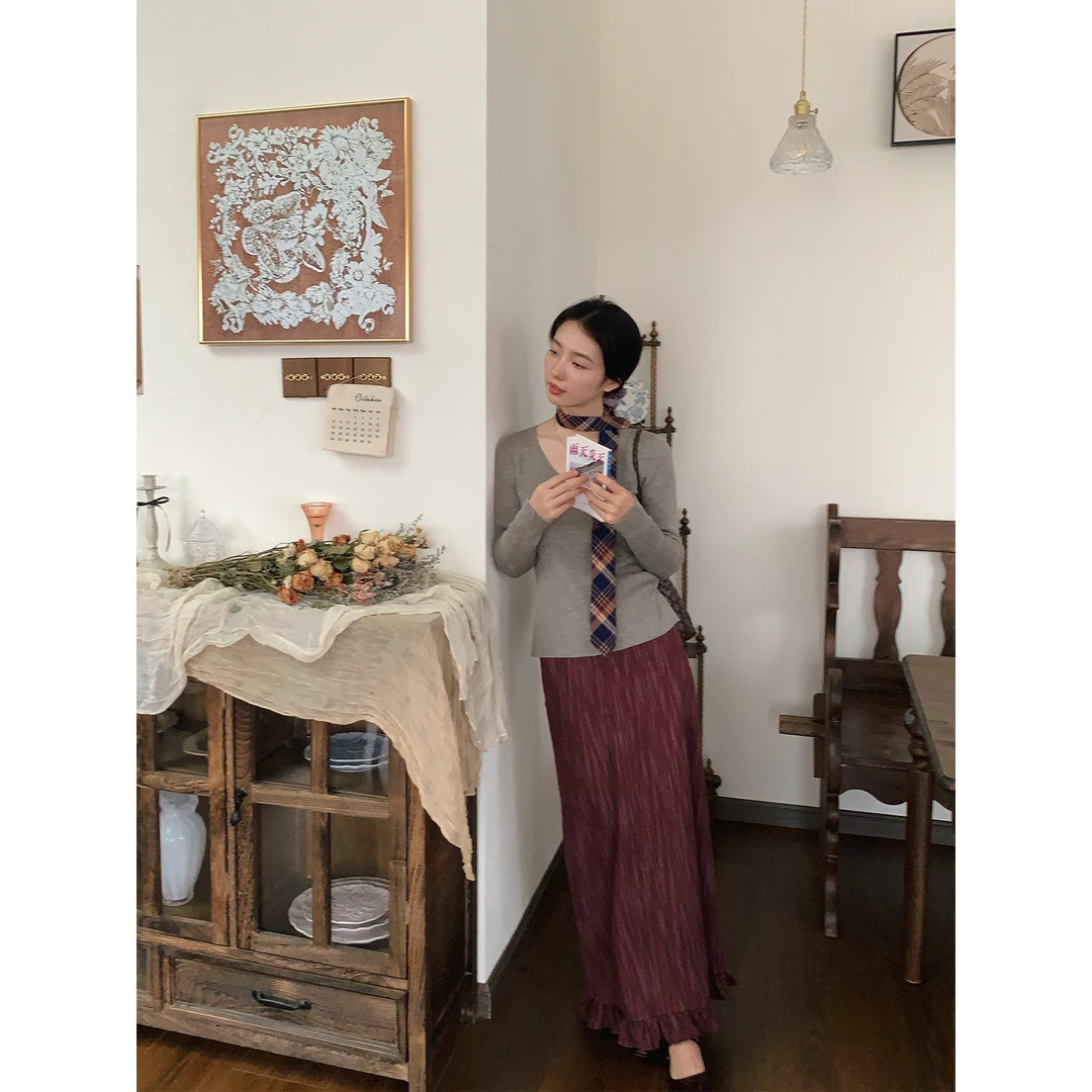 闭店青青甜味乔巴《诗意栖居》上衣+长半裙ins秋冬国风休闲