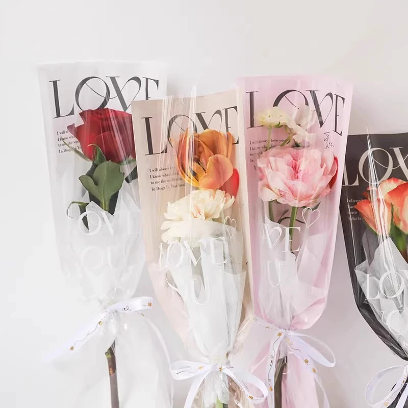 单支花束包装纸袋多支玫瑰花鲜花多支花束包装手工摆摊diy材料