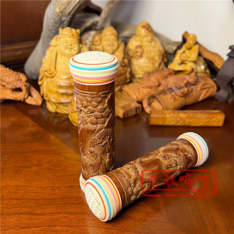 老竹竹蛉筒海派坤林老密胺猛犸镶嵌内竹胆竹蛉筒鸣虫叫罐虫具文玩