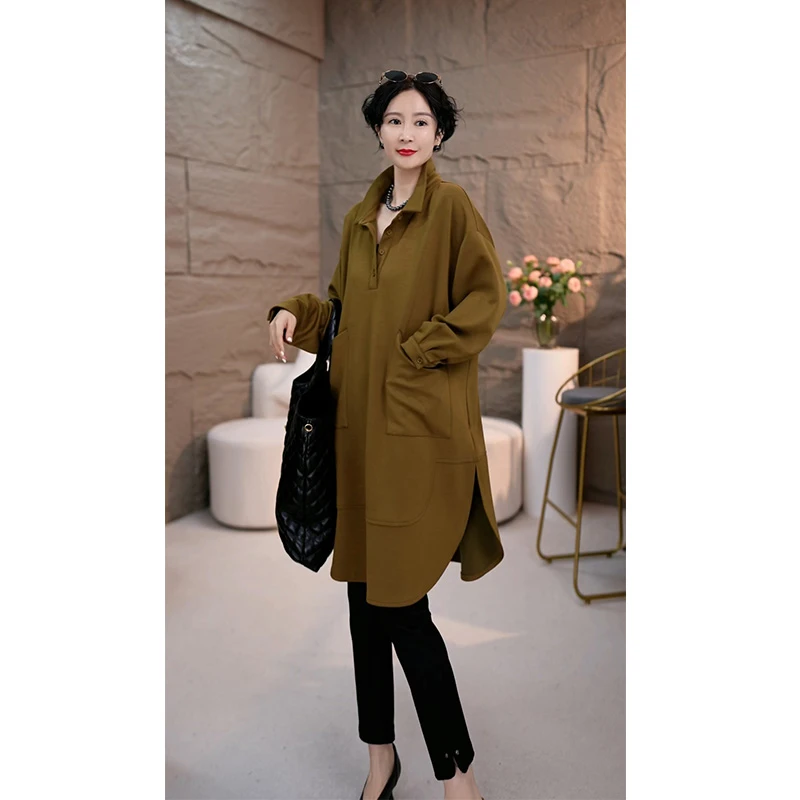 时尚高贵气质女装连衣裙春季新款宽松显瘦减龄中长款连裙子1151